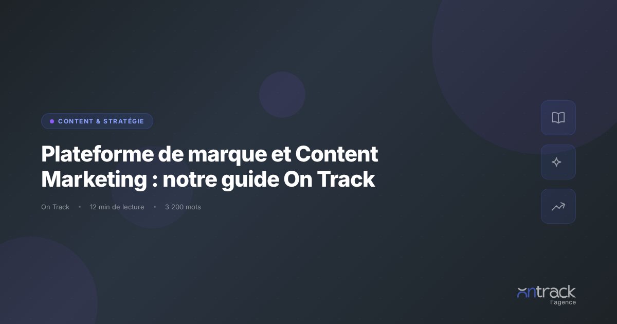 Plateforme de marque et Content Marketing : guide strategique On Track