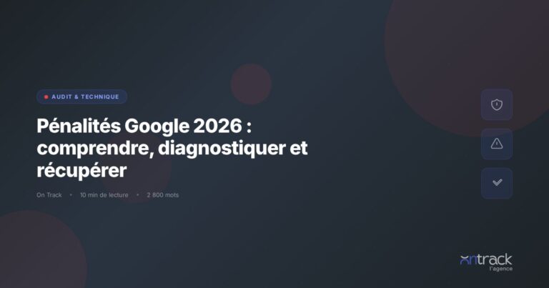Penalites Google 2026 : comprendre, diagnostiquer et recuperer - On Track